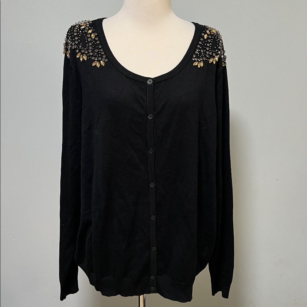 Lane Bryant Black Knit Cardigan